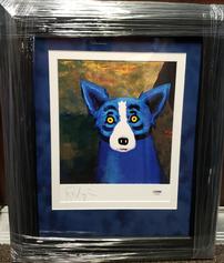 GEORGE RODRIGUE AUTOGRAPHED BLUE DOG PIECE 202//237